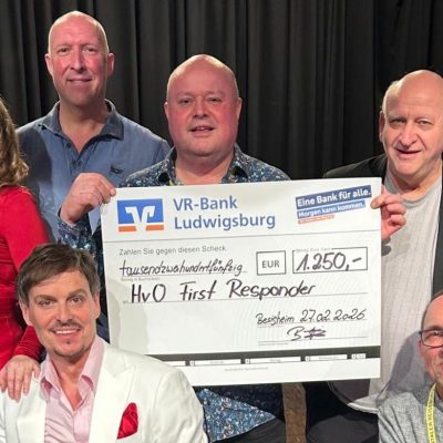 Spendenübergabe für das „HvO-Projekt“ bei der Feuerwehr Freudental 